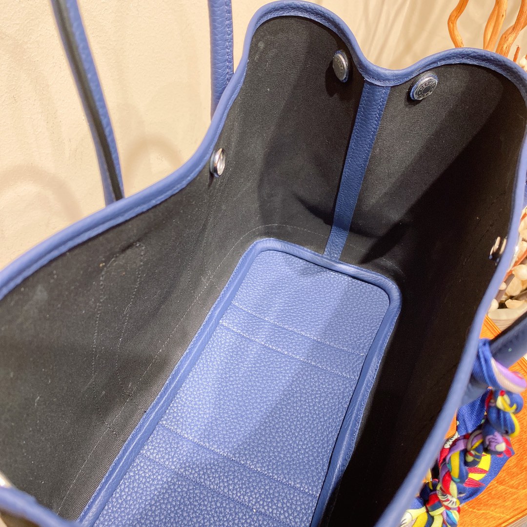 에르메스 가든파티30 캔버스 아게이트 블루 컨트리